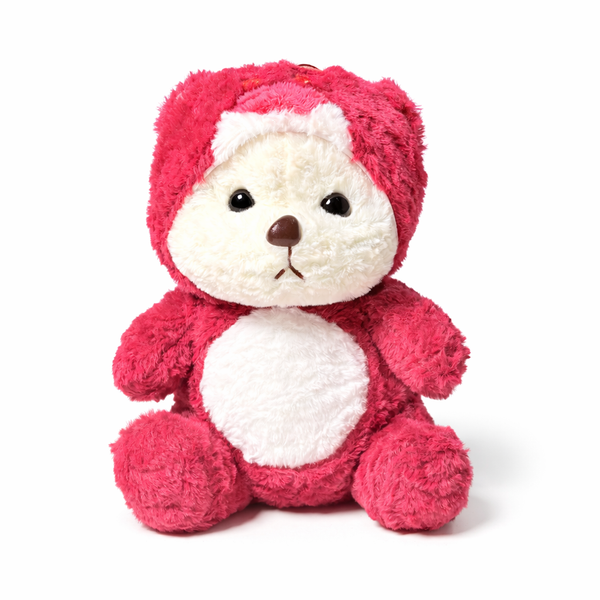Soft Stuffed Red Teddy Bear with Cap