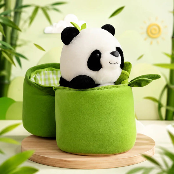 Bamboo Tube Panda Plush Toy