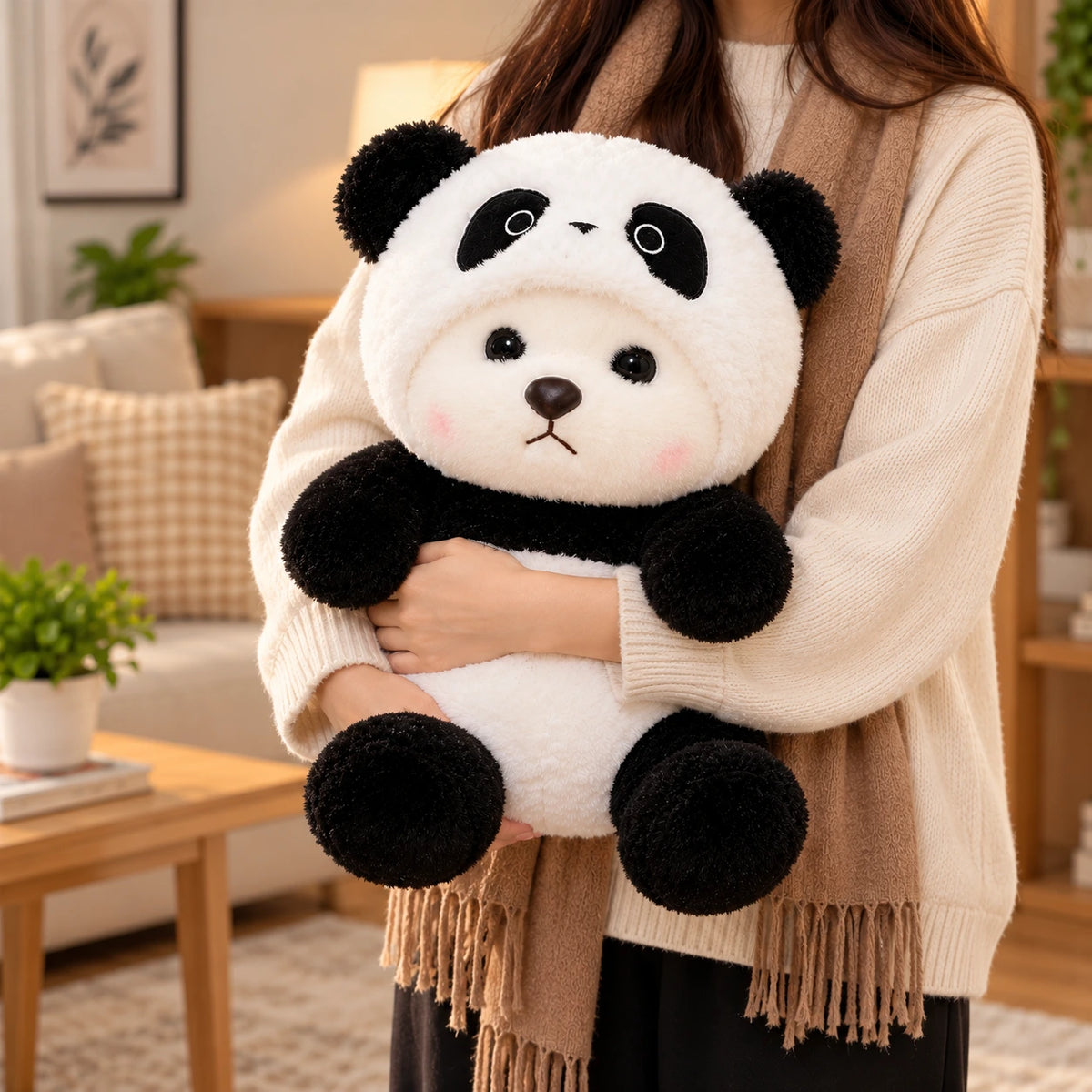 Hoodie cap panda teddy bear
