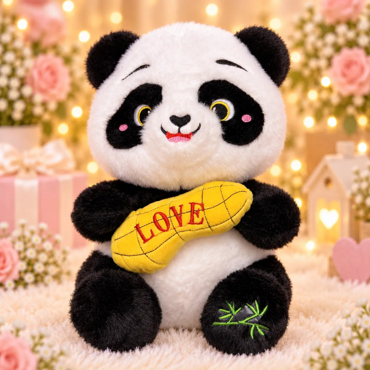 Panda Toy Holding Love Peanut