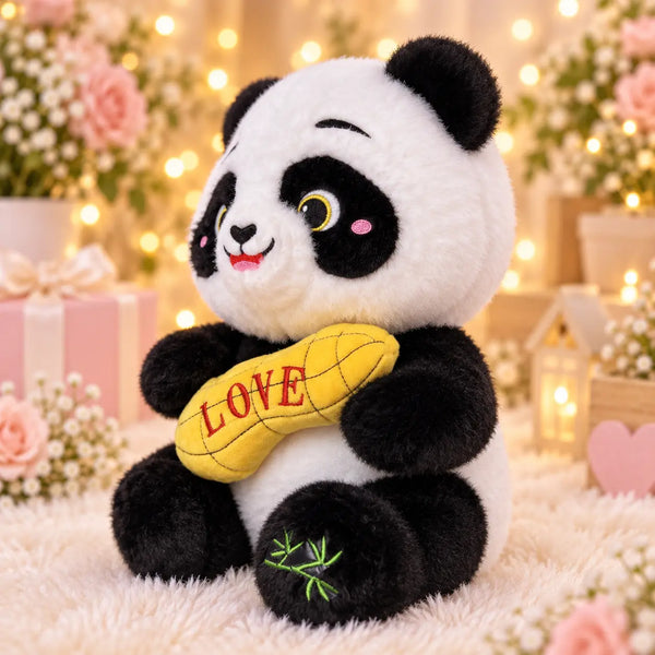 Panda Toy Holding Love Peanut