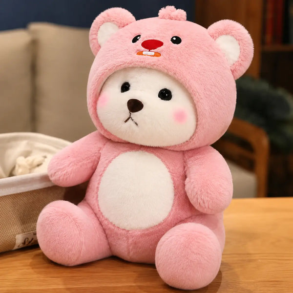 Pink Teddy Bear with Hoodie
