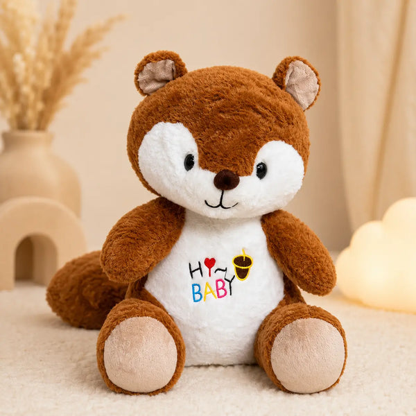 Plush Squirrel with Colorful Message Hi Baby