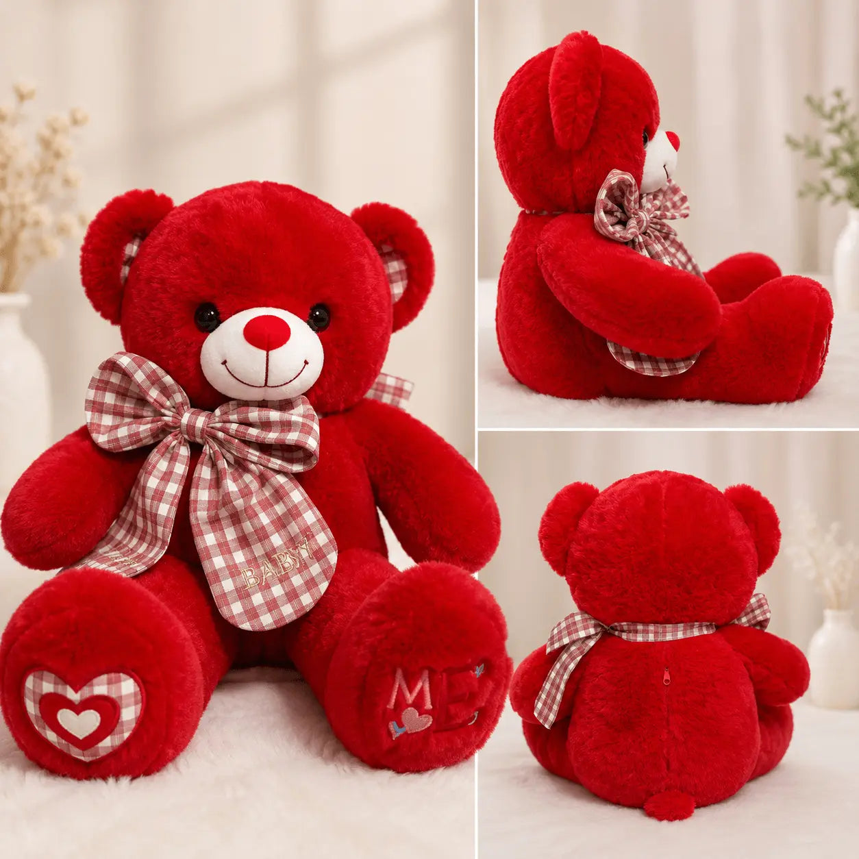 Red Teddy Bear Three Side View