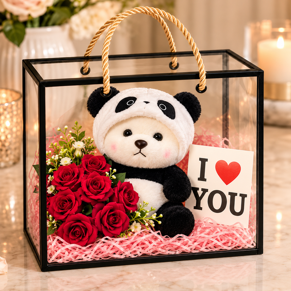 Hoodie Panda Teddy Bear Plush with Cap