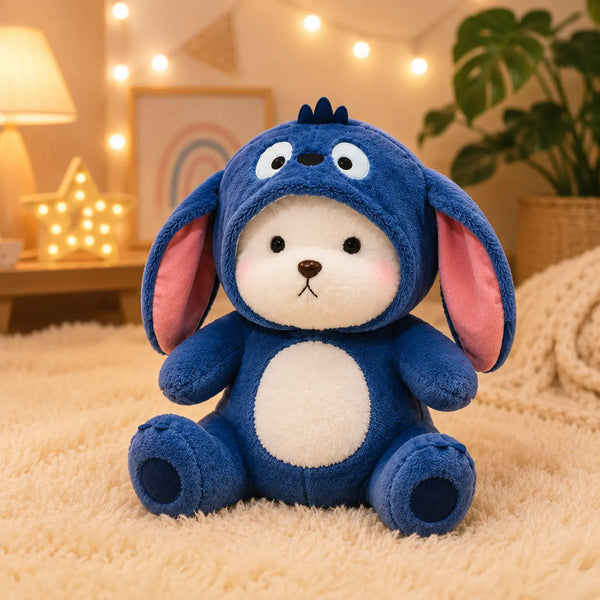 blue teddy bear with hoodie