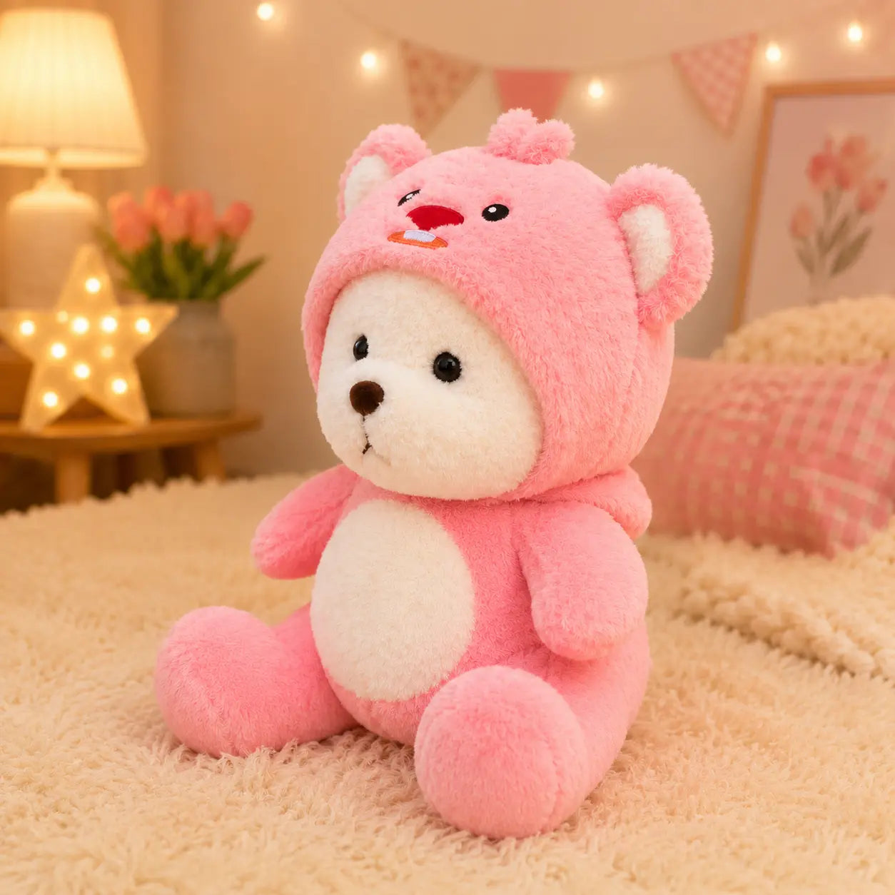 pink blush teddy bear